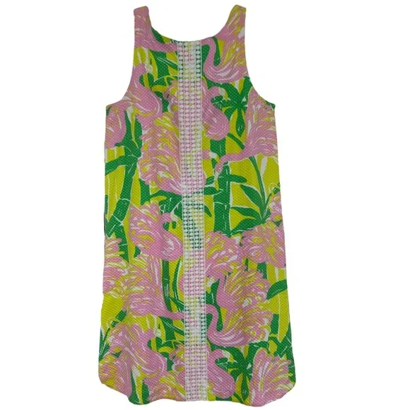 Lilly Pulitzer Sleeveless Dress Flamingo Pink Green Size XL 14-16 - Picture 16 of 17